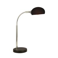 Schreibtischlampe Schwarz H: 49 cm E14 Glasschirm...