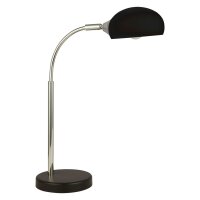 Schreibtischlampe Schwarz H: 49 cm E14 Glasschirm...