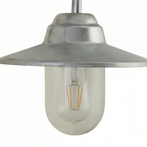 Außenwandleuchte Silber Glas Metall E27 IP44 B:24,5 cm