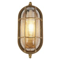 Au&szlig;enwandlampe Messing Glas IP64 E27 Maritim H:...