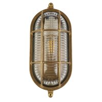 Außenwandlampe Messing Glas IP64 E27 Maritim H:...