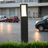 Borne déclairage IP44 GU10 45 cm noir blanc aluminium