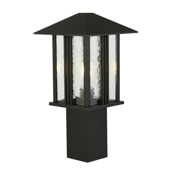 Sockelleuchte Schwarz 45 cm IP44 E27 Aluminium Glas
