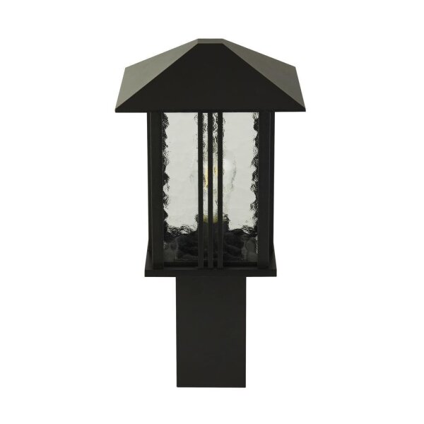 Sockelleuchte Schwarz 45 cm IP44 E27 Aluminium Glas