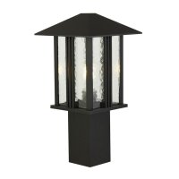Sockelleuchte Schwarz 45 cm IP44 E27 Aluminium Glas
