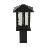 Sockelleuchte Schwarz 45 cm IP44 E27 Aluminium Glas