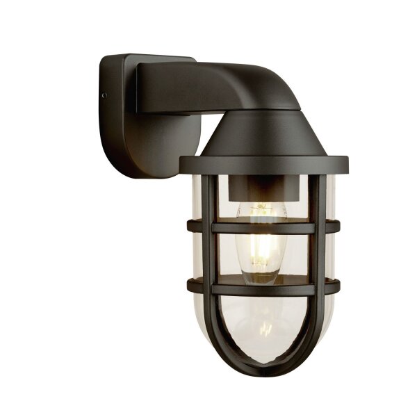 Lampe dextérieur noire mur IP44 noir E27 H : 21 cm