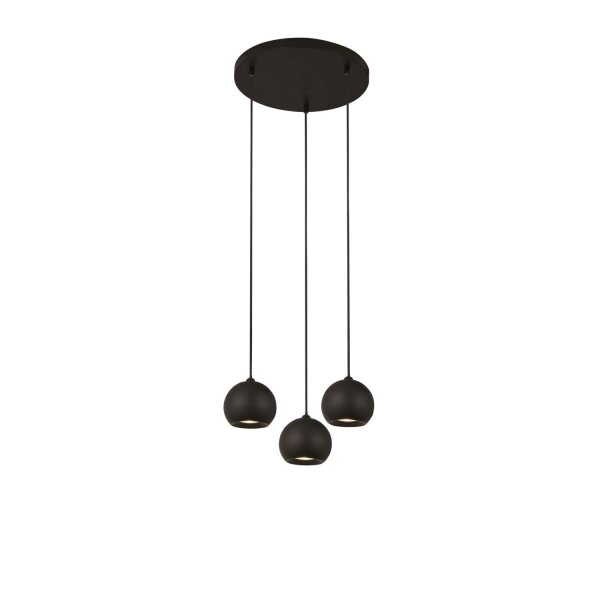 Hängelampe 3-flammig Schwarz GU10 Ø 39 cm Metall