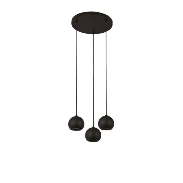 Hängelampe 3-flammig Schwarz GU10 Ø 39 cm Metall