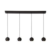 Suspension à 4 flammes GU10 noir L : 125 cm de long