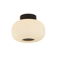 Deckenlampe rund Ø 24 cm Schwarz Weiß Glas...