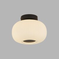 Deckenlampe rund Ø 24 cm Schwarz Weiß Glas...