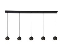 Hängelampe Schwarz 160 cm lang H: max. 2 m 5-flammig...