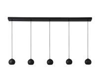 Hängelampe Schwarz 160 cm lang H: max. 2 m 5-flammig...