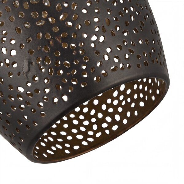 Hängelampe Schwarz Gold E27 Ø15 cm höhenverstellbar
