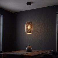 Lampe à suspendre noir or E27 Ø 15 cm...