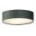 Plafonnier velours Abat-jour rond Ø 38 cm petit gris 2x E27