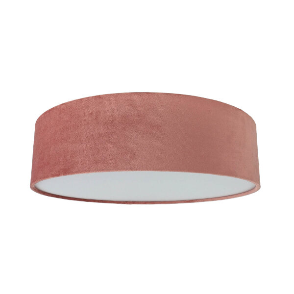 Deckenlampe Stoff Samt rund Ø 38 cm H: 10 cm Rosa 2x E27