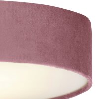 Deckenlampe Stoff Samt rund Ø 38 cm H: 10 cm Rosa...