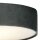 Deckenlampe rund Ø 50 cm H: 10 cm Grau Samt Schirm 3x E27