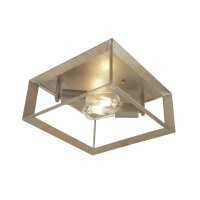 Plafonnier carré L : 30 cm en argent-or 2x E27...