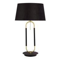 Lampe de table noir laiton E27 63 cm de haut tissu...