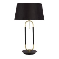 Lampe de table noir laiton E27 63 cm de haut tissu...