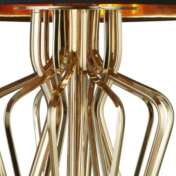 Lampe de table or noir hauteur 72 cm E27 métal satiné