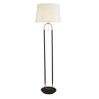 Stehlampe Wei&szlig; Silber 161 cm E27 Zugschalter Stoff Metall