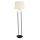 Lampadaire Blanc Argent 161 cm E27 Interrupteur à tirette Tissu Métal