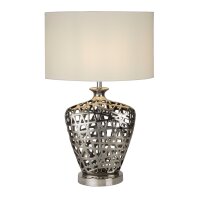 Tischlampe Chrom Weiß E27 57 cm Ø 36 cm...