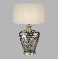 Tischlampe Chrom Weiß E27 57 cm Ø 36 cm...