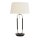 Tischlampe Samt Schirm Zugschalter 63 cm E27 Weiß Silber