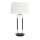 Tischlampe Samt Schirm Zugschalter 63 cm E27 Weiß Silber