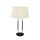 Tischlampe Samt Schirm Zugschalter 63 cm E27 Weiß Silber