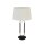 Tischlampe Samt Schirm Zugschalter 63 cm E27 Weiß Silber