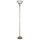 Deckenfluter Glas Metall 179 cm hoch E27 Messing Antik Weiß