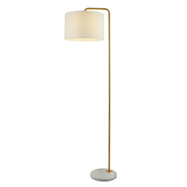 Stehlampe Marmor Sockel 155 cm klein Gold Antik Weiß E27