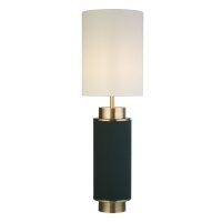 Tischlampe E27 72 cm hoch Stoff Metall Gr&uuml;n Wei&szlig; Messing