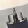 Tischlampe Blau Weiß Nickel 72 cm hoch E27 Stoff Metall