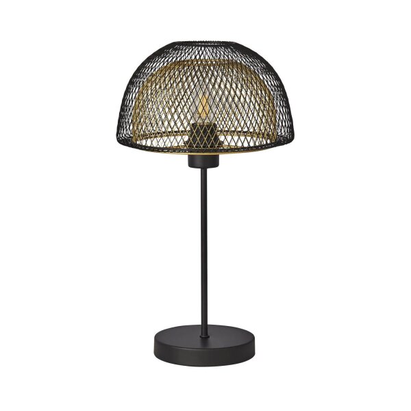 Tischlampe E27 47 cm Ø 26 cm in Schwarz Gold LUCIA