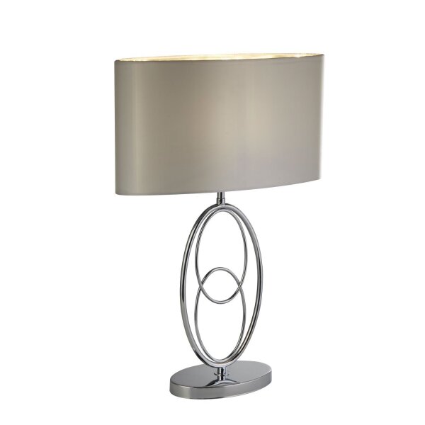 Lampe de table métal tissu 53 cm en chrome argent E27