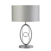 Lampe de table métal tissu 53 cm en chrome argent E27