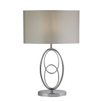 Lampe de table métal tissu 53 cm en chrome argent E27