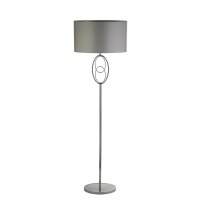 Lampadaire E27 Tissu M&eacute;tal bas 151 cm Chrome Argent
