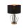 Tischlampe Schwarz Gold 58 cm hoch E27 Metall Stoff