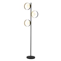 Stehleuchte 3-flammig 149 cm Metall in Schwarz Gold G9