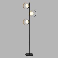 Stehleuchte 3-flammig 149 cm Metall in Schwarz Gold G9
