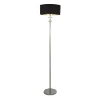 Stehleuchte E27 157,5 cm niedrig Chrom Schwarz Stoffschirm