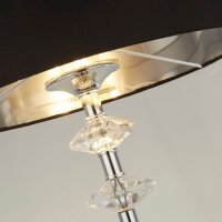 Stehleuchte E27 157,5 cm niedrig Chrom Schwarz Stoffschirm